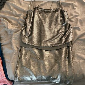 Multi tier sequin gunmetal dress!!